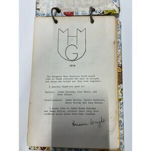 Vintage 1979 The Margaret Mary Hospital Guild Recipe Book